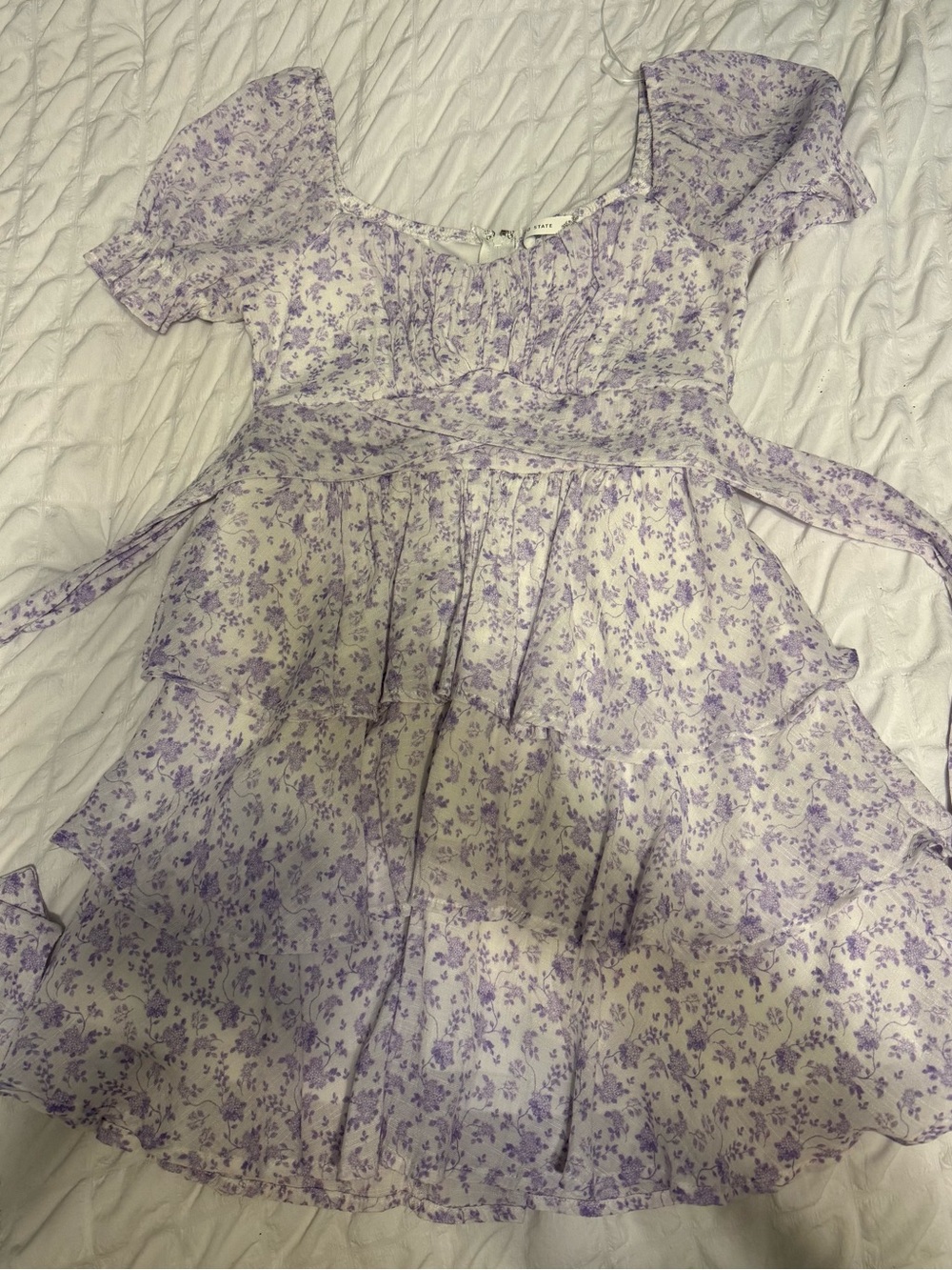 SALE!!! Altar'd State Lavender Floral Ruffled Mini Dress